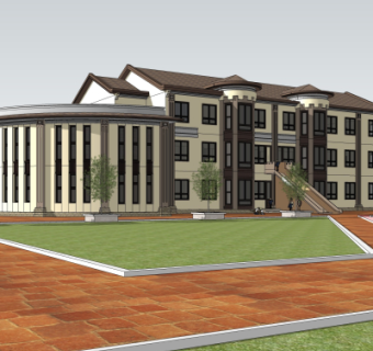 欧式幼儿园su模型