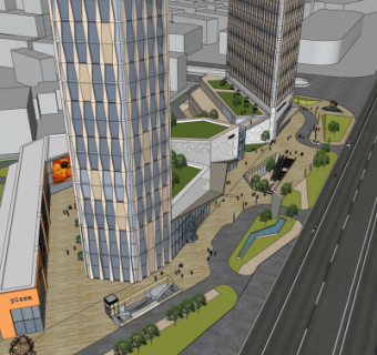 现代商业街su模型