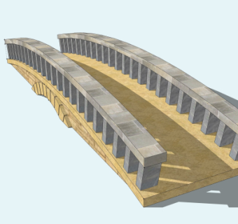 现代拱桥免费su模型