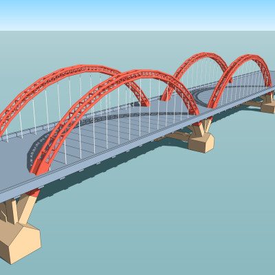 现代公路大桥su模型