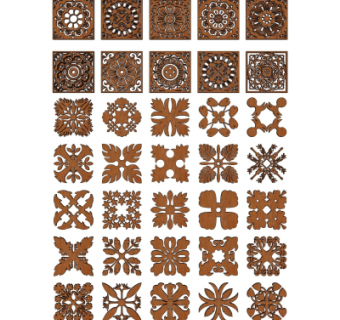 中式实木隔断su模型