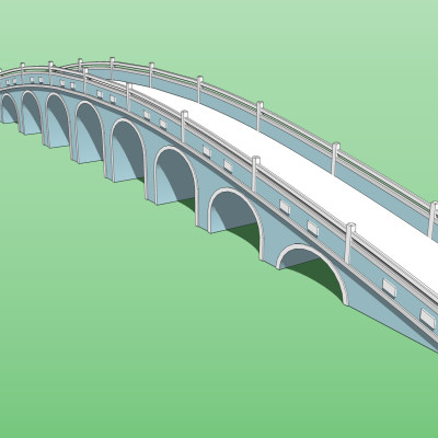 中式拱桥su模型