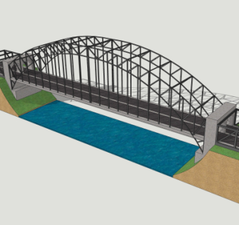 现代公路大桥免费su模型