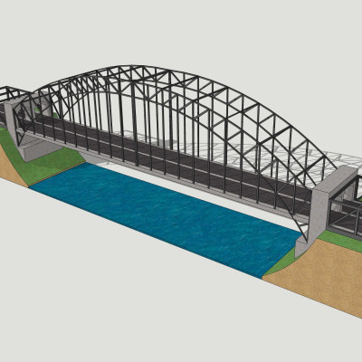 现代公路大桥su模型
