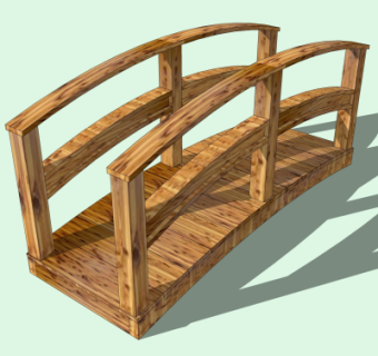 自然风木桥免费su模型