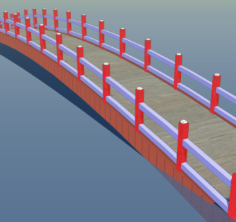 中式拱桥免费su模型