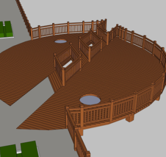 中式观景台免费su模型