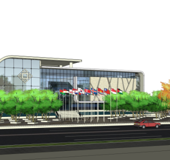 现代办公楼su模型