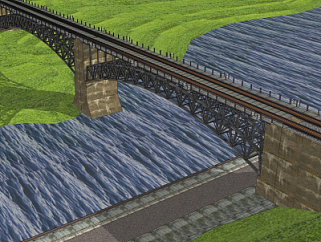 现代铁路大桥su模型