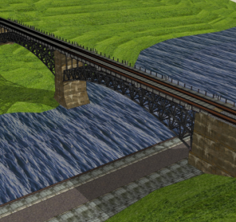 现代铁路大桥免费su模型