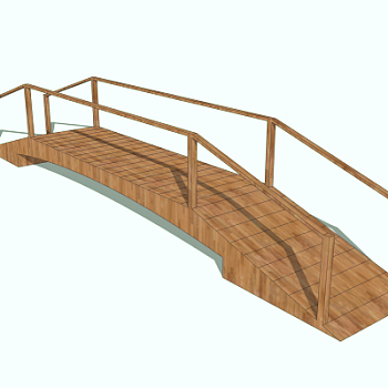 自然风木桥su模型