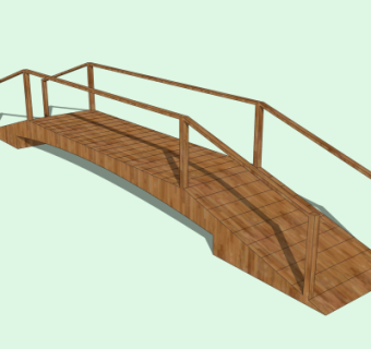 自然风木桥免费su模型