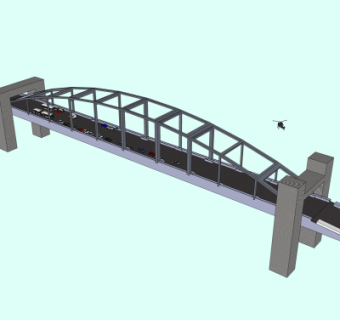 现代公路大桥免费su模型