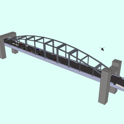 现代公路大桥su模型