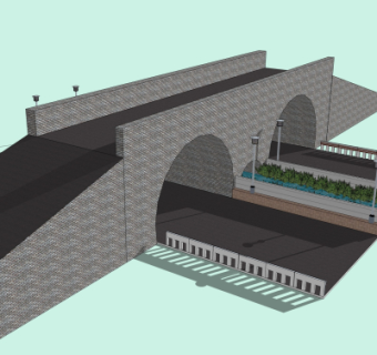 现代大桥免费su模型