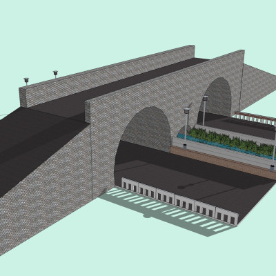 现代大桥su模型
