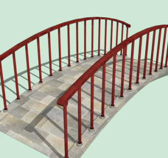 现代拱桥免费su模型