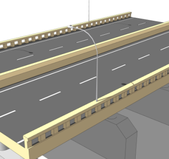 现代公路大桥免费su模型