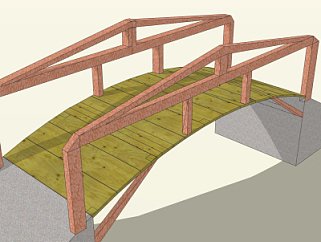 自然风木桥免费su模型