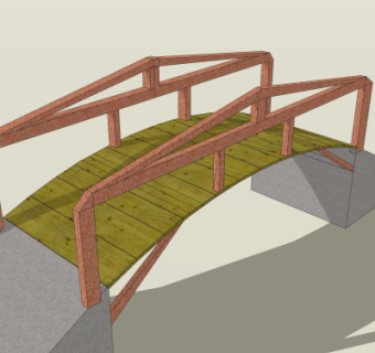 自然风木桥免费su模型