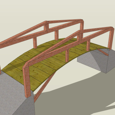 自然风木桥su模型
