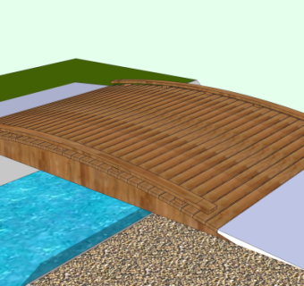 自然风木桥免费su模型