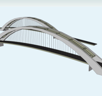 现代公路大桥免费su模型