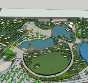 现代公园景观su模型