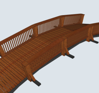 自然风木桥免费su模型