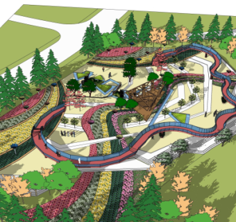 现代公园景观su模型