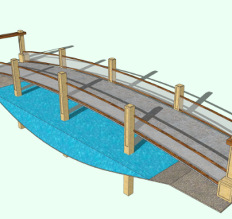中式大桥免费su模型