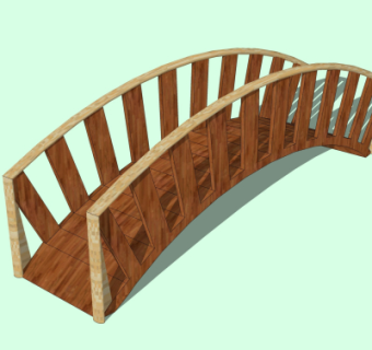 自然风木桥免费su模型