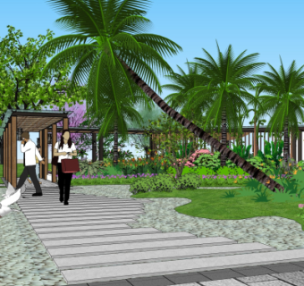 现代公园景观su模型