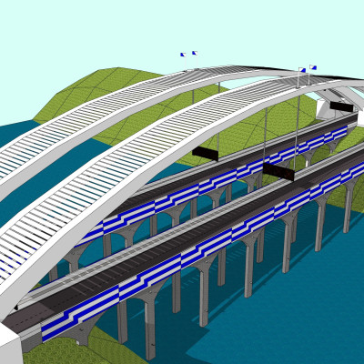 现代大桥su模型