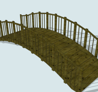 自然风木桥免费su模型