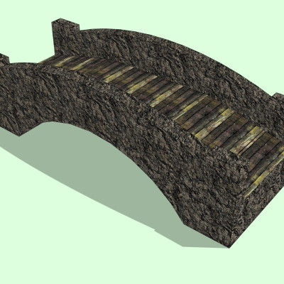 自然风石桥su模型