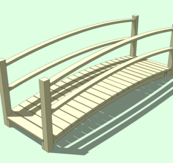 自然风木桥免费su模型