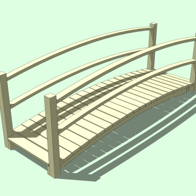 自然风木桥su模型