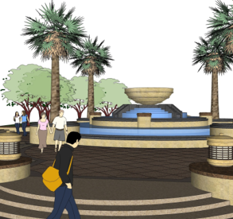 欧式公园景观su模型