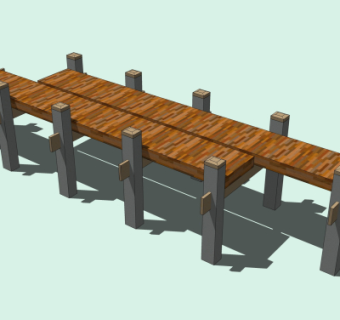 自然风木桥免费su模型