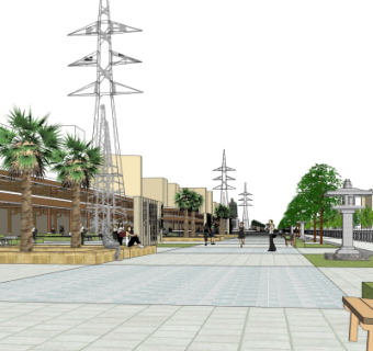 中式公园景观su模型