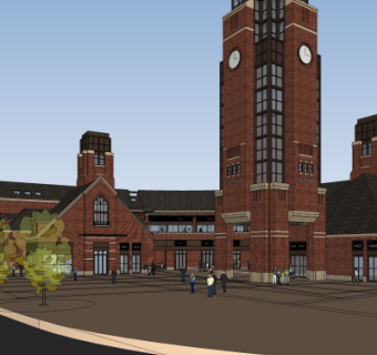 欧式商业街su模型