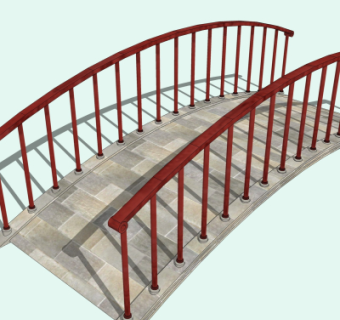 现代拱桥免费su模型