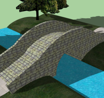 自然风拱桥免费su模型