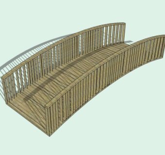 自然风木桥免费su模型