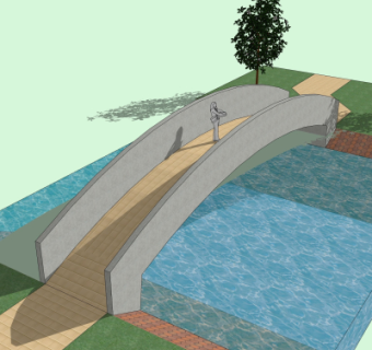自然风拱桥免费su模型