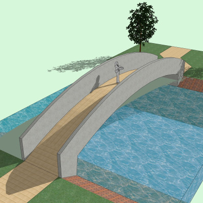 自然风拱桥su模型