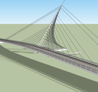 现代公路大桥免费su模型