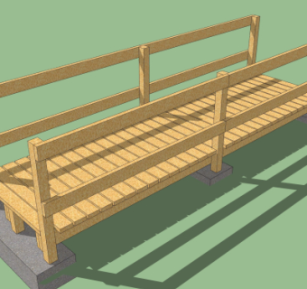 自然风木桥免费su模型