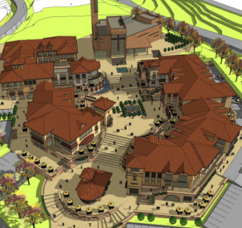 欧式商业街su模型